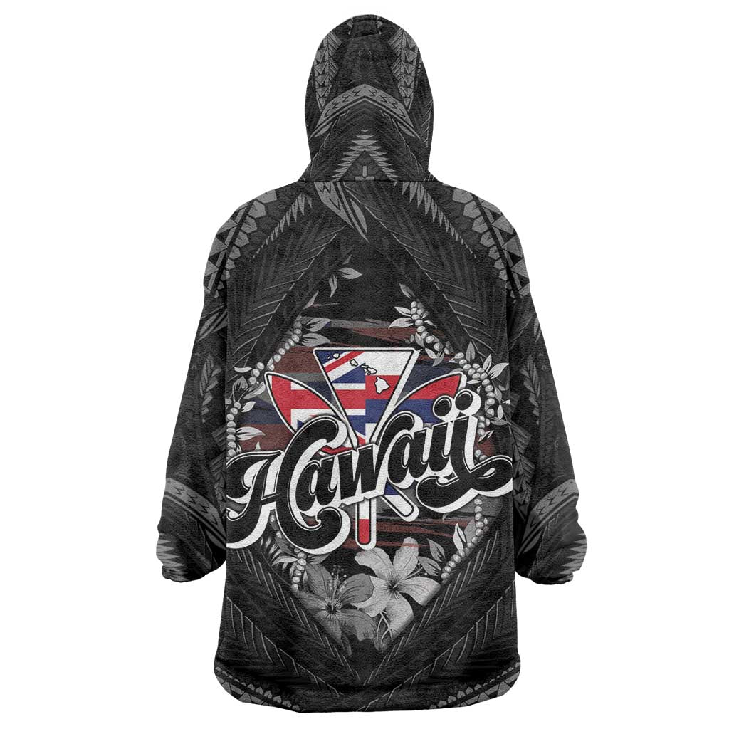 Hawaii November 28th Wearable Blanket Hoodie Kanaka Maoli Tribal Pattern - Polynesian Pride