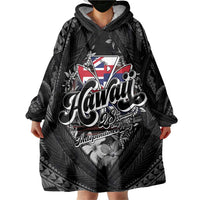 Hawaii November 28th Wearable Blanket Hoodie Kanaka Maoli Tribal Pattern - Polynesian Pride