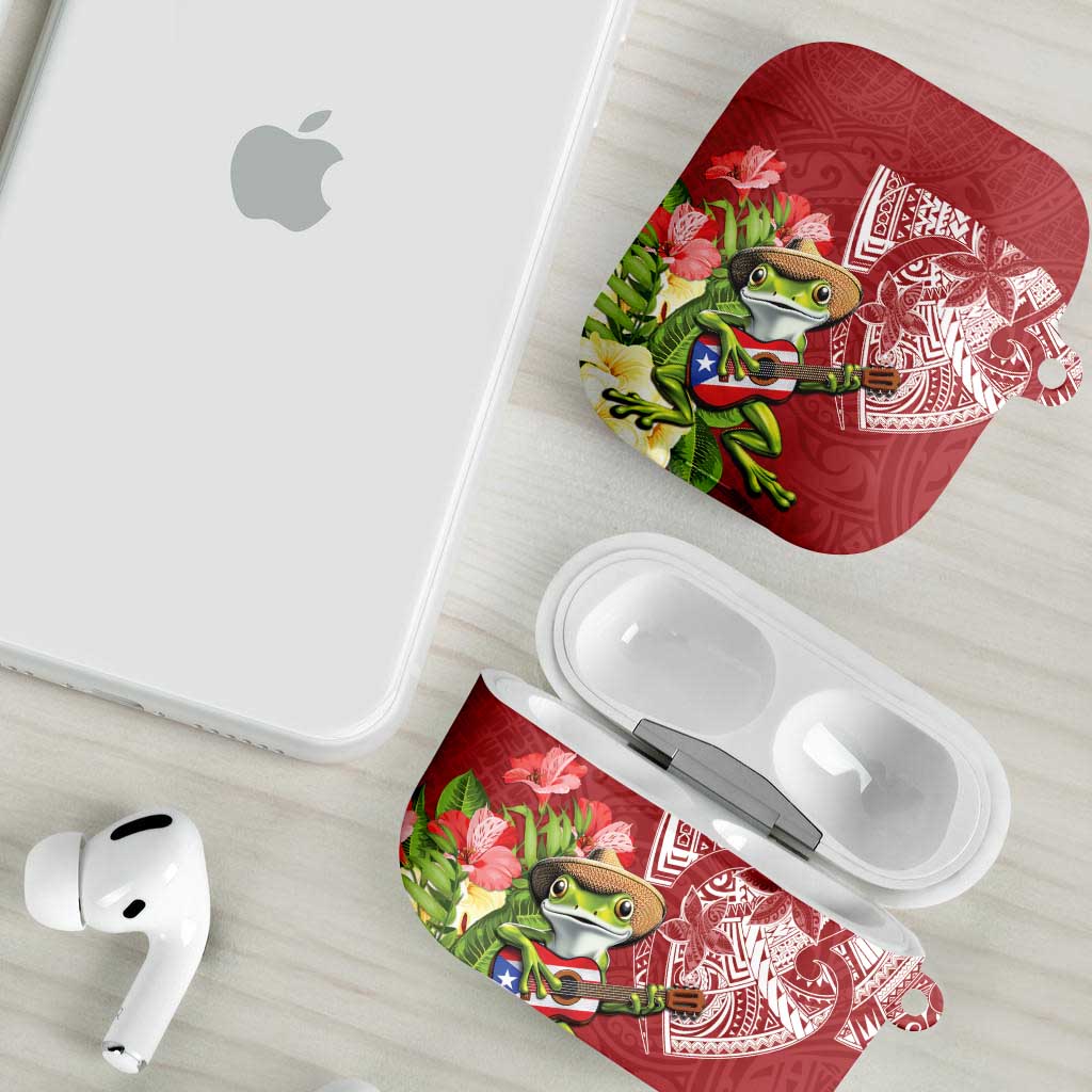 Puerto Rico Coqui Frog AirPods Case Tropical Flowers Polynesian Style LT05 - Polynesian Pride