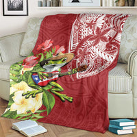 Puerto Rico Coqui Frog Blanket Tropical Flowers Polynesian Style LT05 - Polynesian Pride