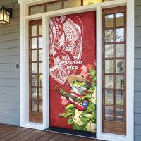 Puerto Rico Coqui Frog Door Cover Tropical Flowers Polynesian Style LT05 - Polynesian Pride