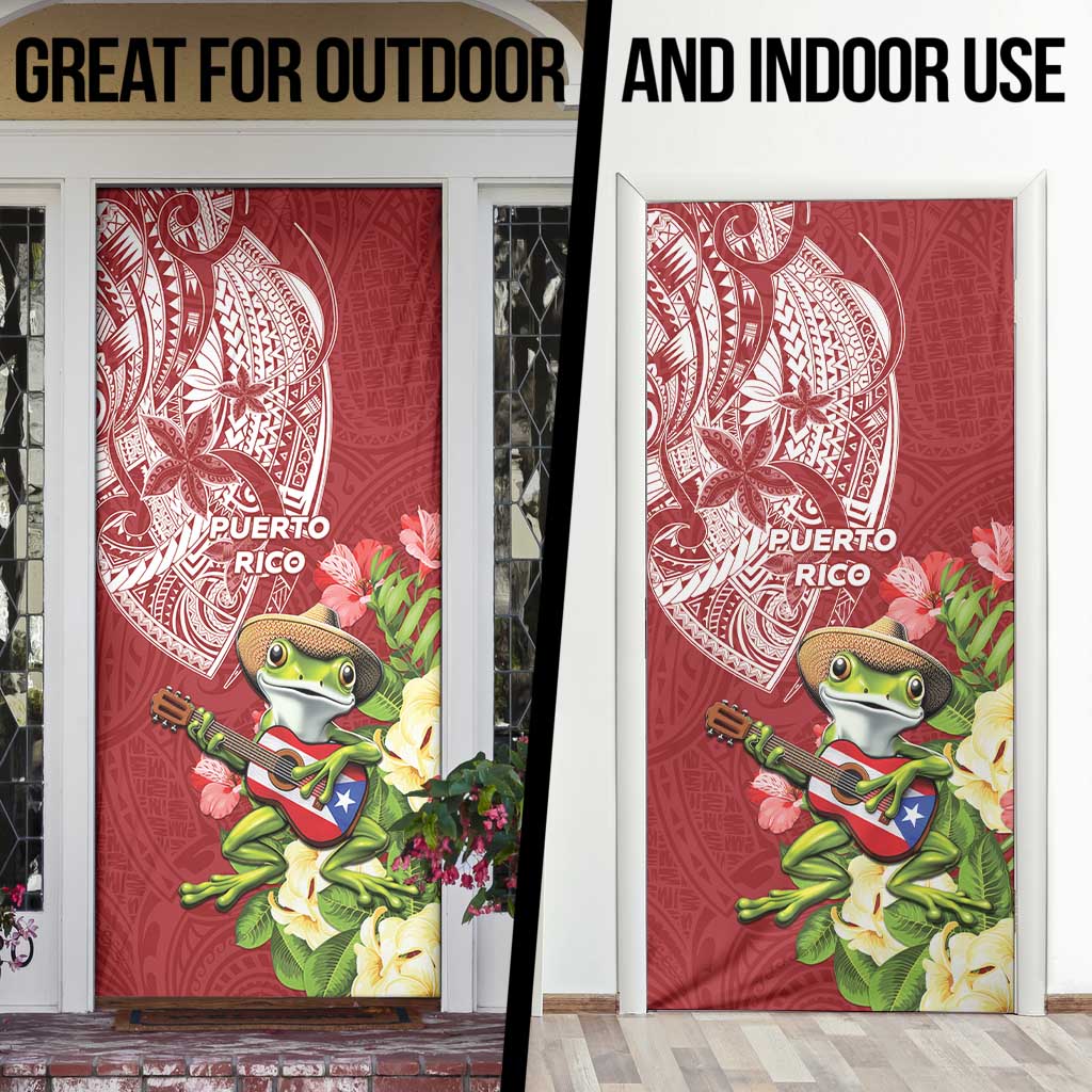 Puerto Rico Coqui Frog Door Cover Tropical Flowers Polynesian Style LT05 - Polynesian Pride