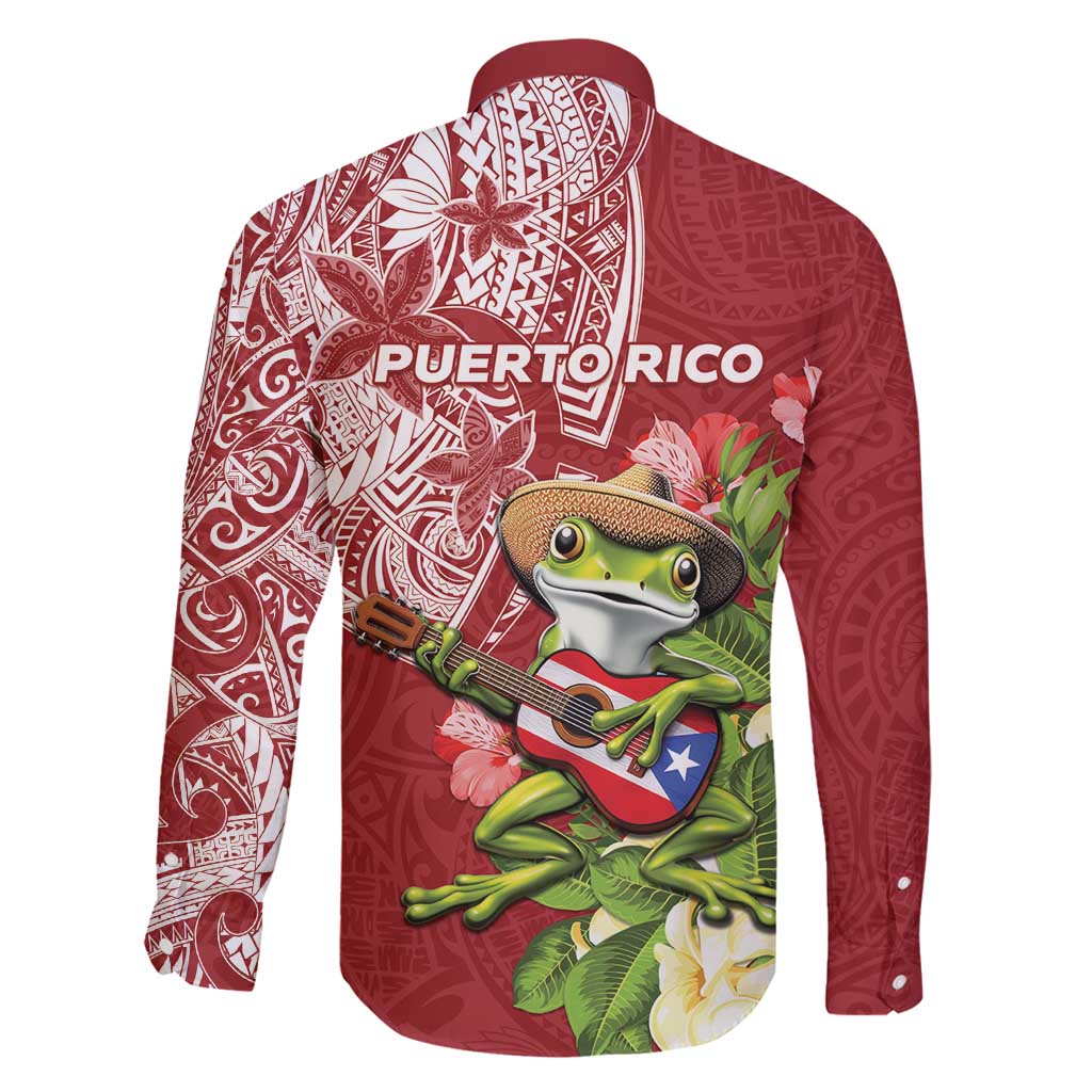 Puerto Rico Coqui Frog Family Matching Summer Maxi Dress and Hawaiian Shirt Tropical Flowers Polynesian Style - Polynesian Pride