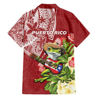 Puerto Rico Coqui Frog Family Matching Tank Maxi Dress and Hawaiian Shirt Tropical Flowers Polynesian Style - Polynesian Pride