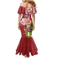 Puerto Rico Coqui Frog Mermaid Dress Tropical Flowers Polynesian Style LT05 - Polynesian Pride