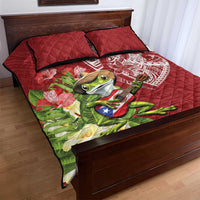 Puerto Rico Coqui Frog Quilt Bed Set Tropical Flowers Polynesian Style LT05 - Polynesian Pride