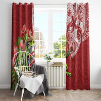 Puerto Rico Coqui Frog Window Curtain Tropical Flowers Polynesian Style LT05 - Polynesian Pride