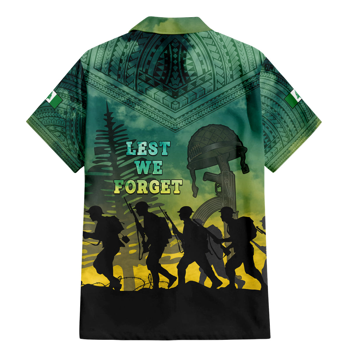 Norfolk Island ANZAC Day Family Matching Mermaid Dress and Hawaiian Shirt Lest We Forget LT05 - Polynesian Pride