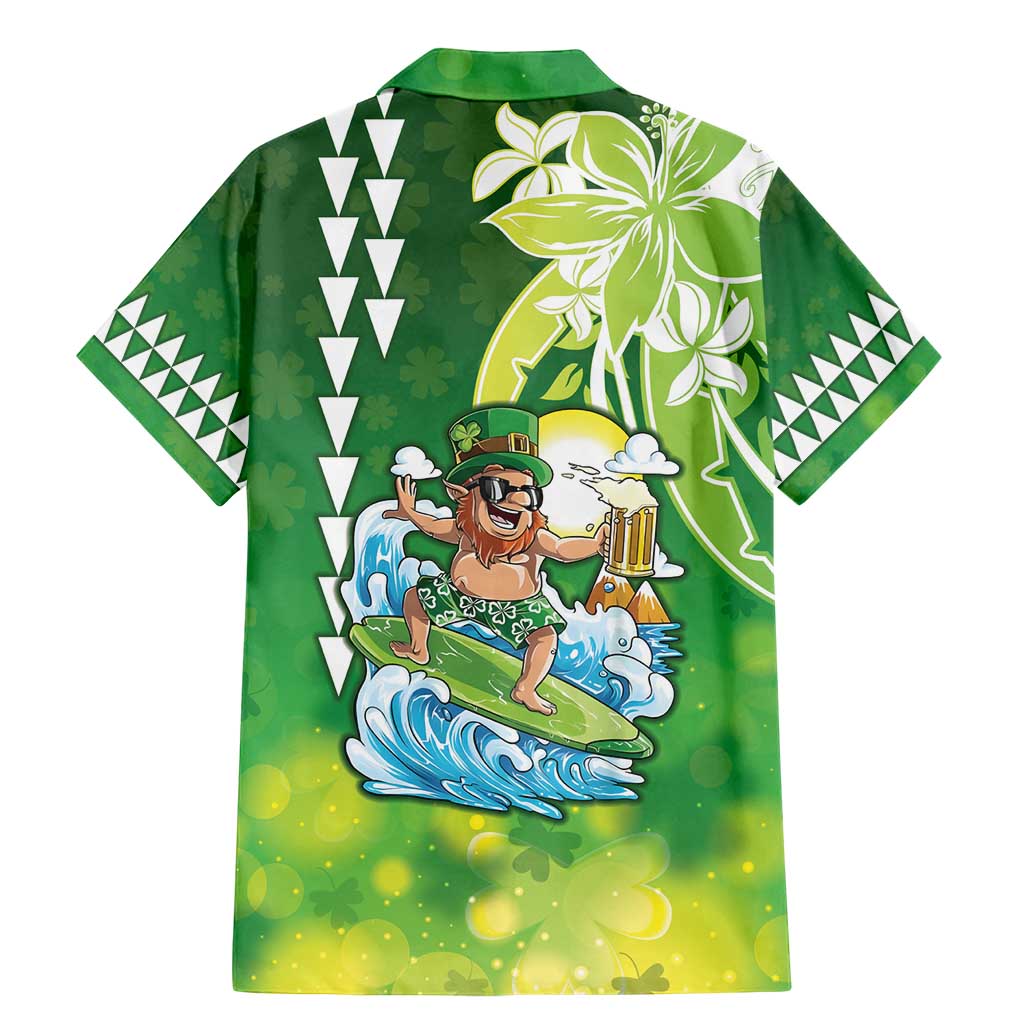 Hawaii Saint Patrick's Day Family Matching Mermaid Dress and Hawaiian Shirt Funny Surfing Leprechaun