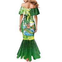 Hawaii Saint Patrick's Day Family Matching Mermaid Dress and Hawaiian Shirt Funny Surfing Leprechaun