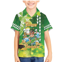 Hawaii Saint Patrick's Day Family Matching Mermaid Dress and Hawaiian Shirt Funny Surfing Leprechaun