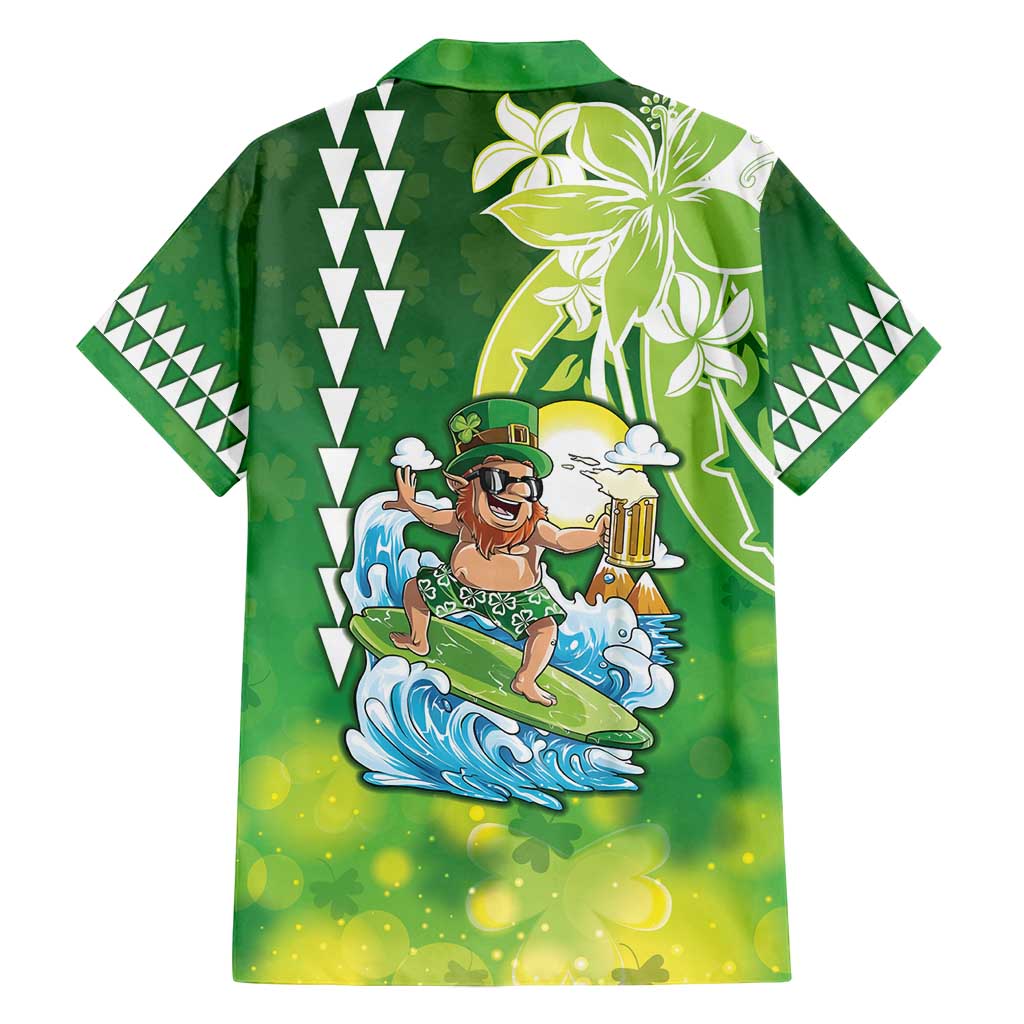 Hawaii Saint Patrick's Day Family Matching Tank Maxi Dress and Hawaiian Shirt Funny Surfing Leprechaun