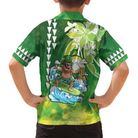 Hawaii Saint Patrick's Day Kid Hawaiian Shirt Funny Surfing Leprechaun LT05 - Polynesian Pride