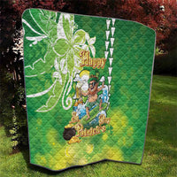 Hawaii Saint Patrick's Day Quilt Funny Surfing Leprechaun