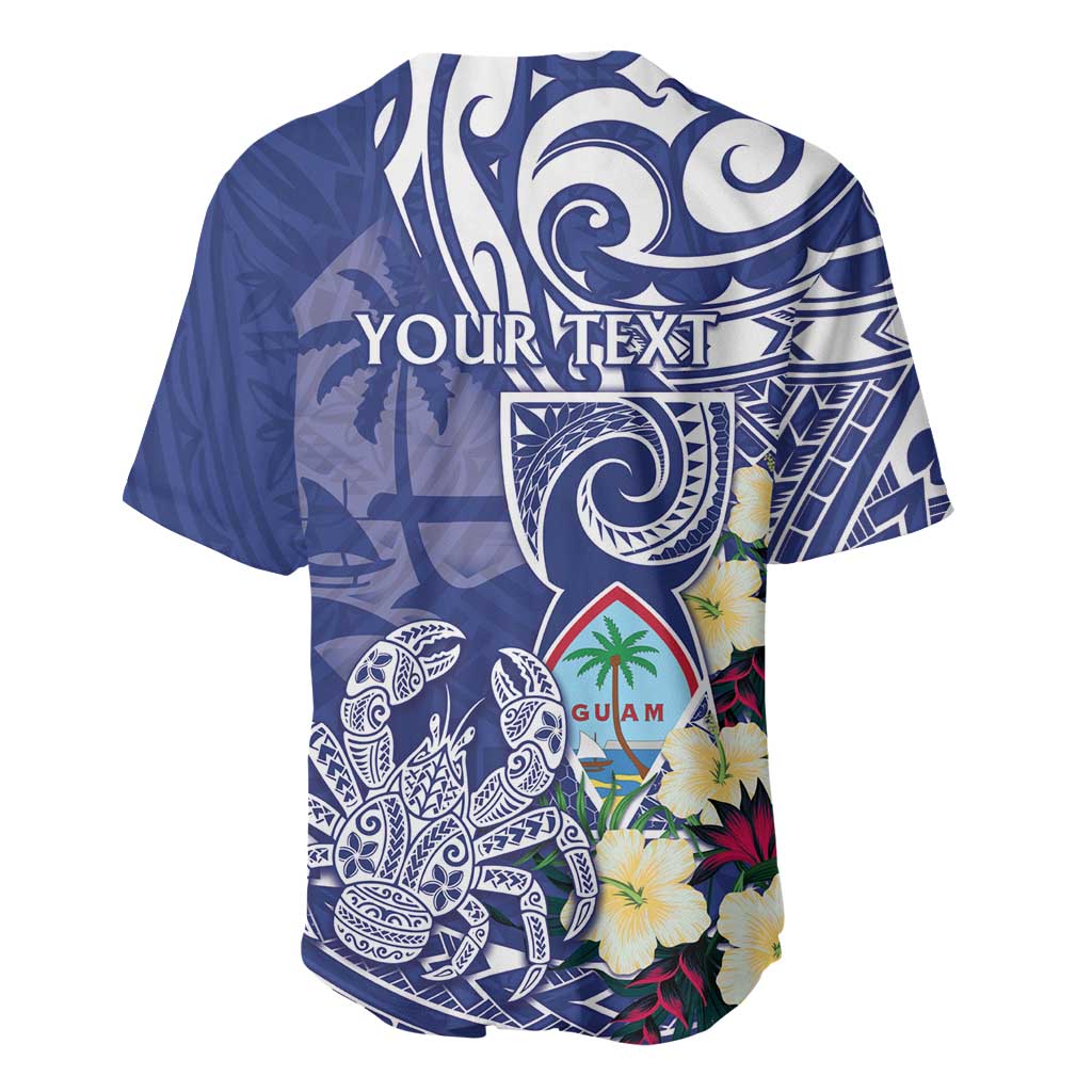 Personalised Hafa Adai Guam Baseball Jersey Latte Stone With Coconut Crab