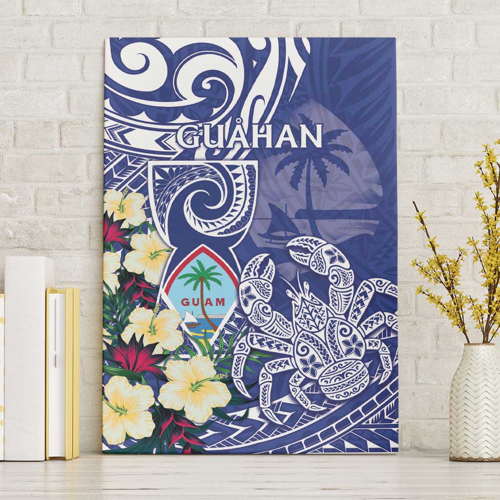 Hafa Adai Guam Canvas Wall Art Latte Stone With Coconut Crab
