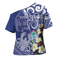 Personalised Hafa Adai Guam Cross Shoulder Shirt Latte Stone With Coconut Crab