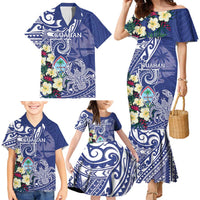 Personalised Hafa Adai Guam Family Matching Mermaid Dress and Hawaiian Shirt Latte Stone With Coconut Crab