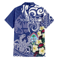 Personalised Hafa Adai Guam Family Matching Off Shoulder Maxi Dress and Hawaiian Shirt Latte Stone With Coconut Crab
