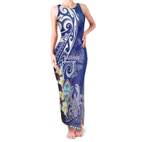 Personalised Hafa Adai Guam Family Matching Tank Maxi Dress and Hawaiian Shirt Latte Stone With Coconut Crab