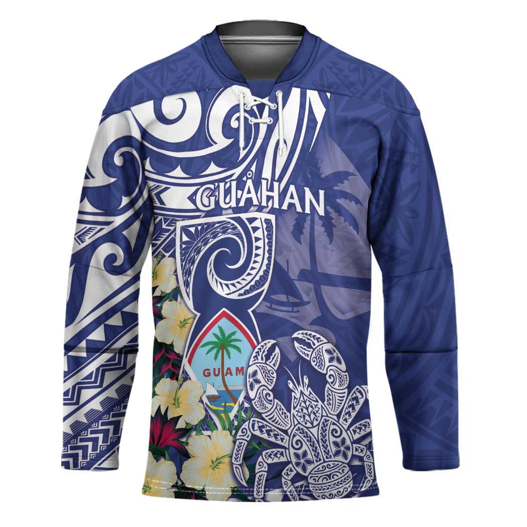 Personalised Hafa Adai Guam Hockey Jersey Latte Stone With Coconut Crab