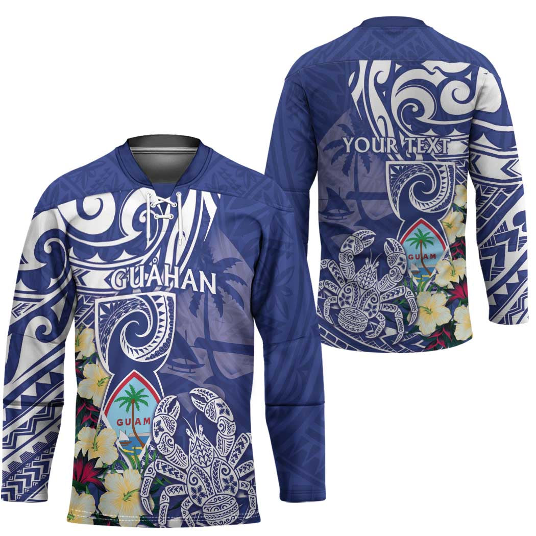 Personalised Hafa Adai Guam Hockey Jersey Latte Stone With Coconut Crab