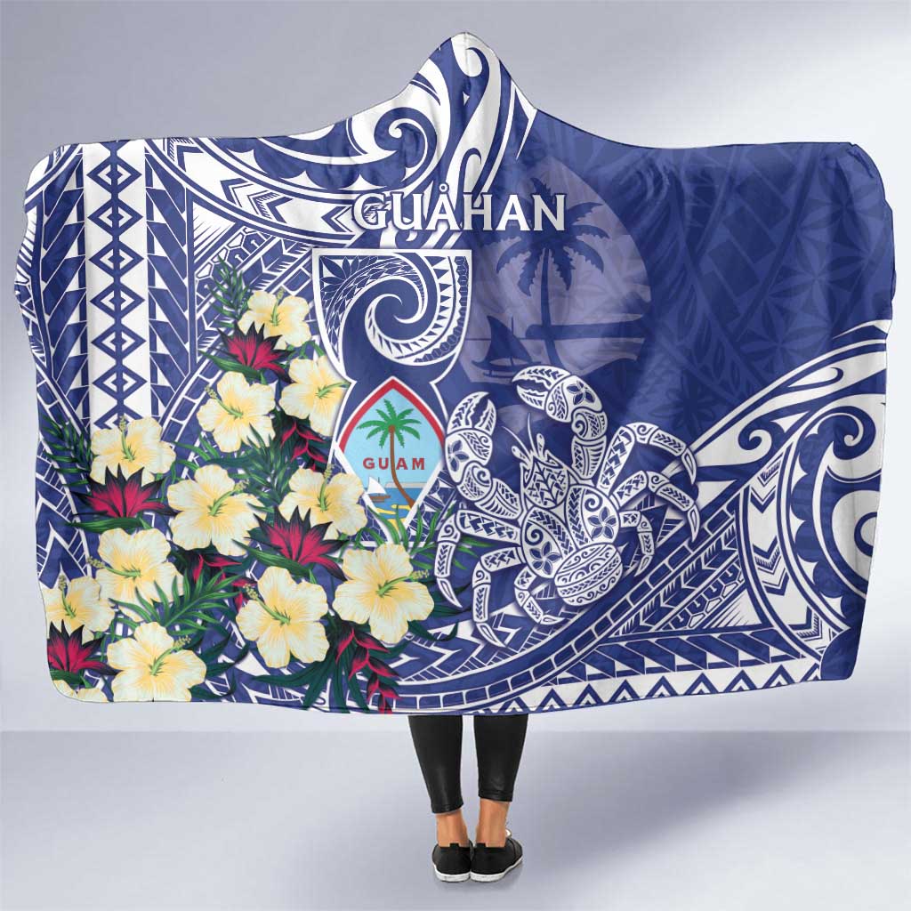 Hafa Adai Guam Hooded Blanket Latte Stone With Coconut Crab