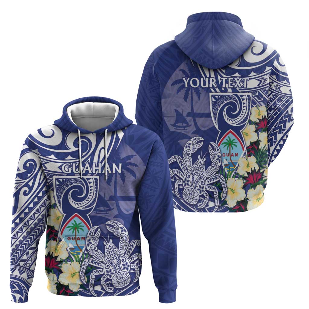 Personalised Hafa Adai Guam Hoodie Latte Stone With Coconut Crab