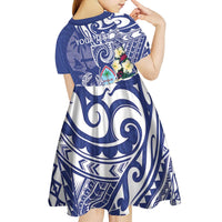 Personalised Hafa Adai Guam Kid Short Sleeve Dress Latte Stone With Coconut Crab LT05 - Polynesian Pride