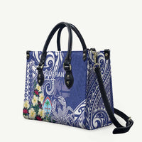 Hafa Adai Guam Leather Bag Latte Stone With Coconut Crab