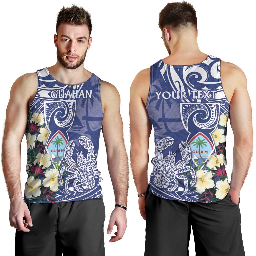 Personalised Hafa Adai Guam Men Tank Top Latte Stone With Coconut Crab