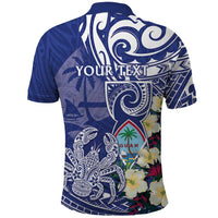 Personalised Hafa Adai Guam Polo Shirt Latte Stone With Coconut Crab