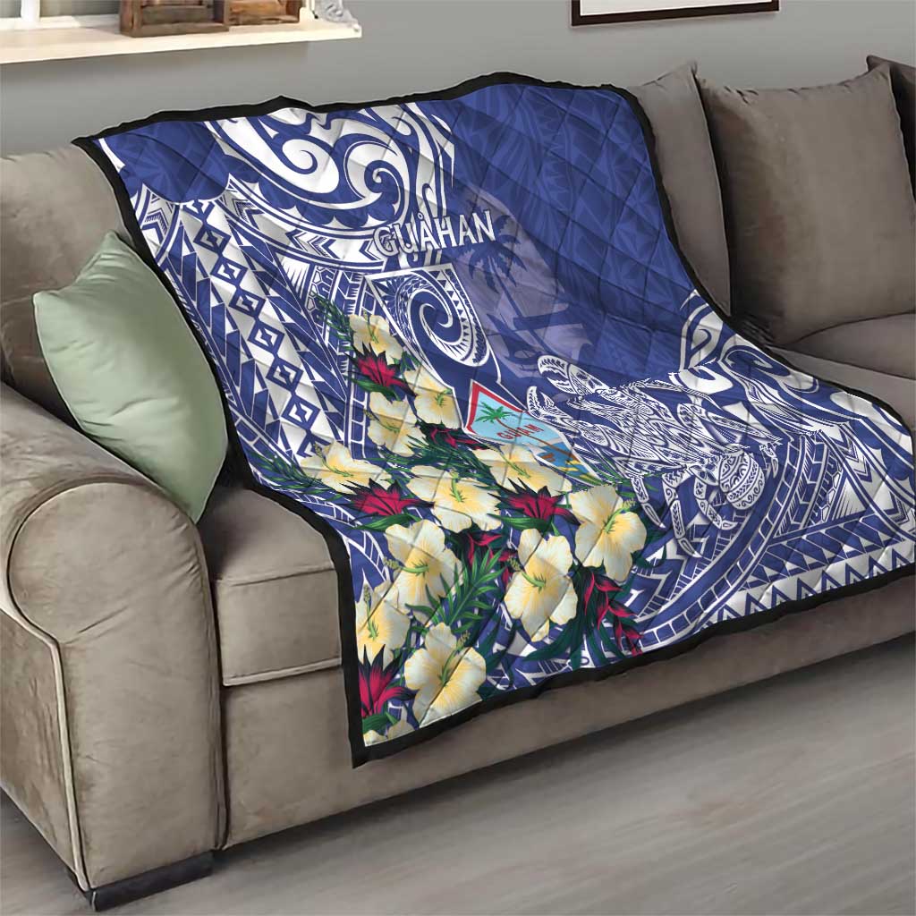 Hafa Adai Guam Quilt Latte Stone With Coconut Crab