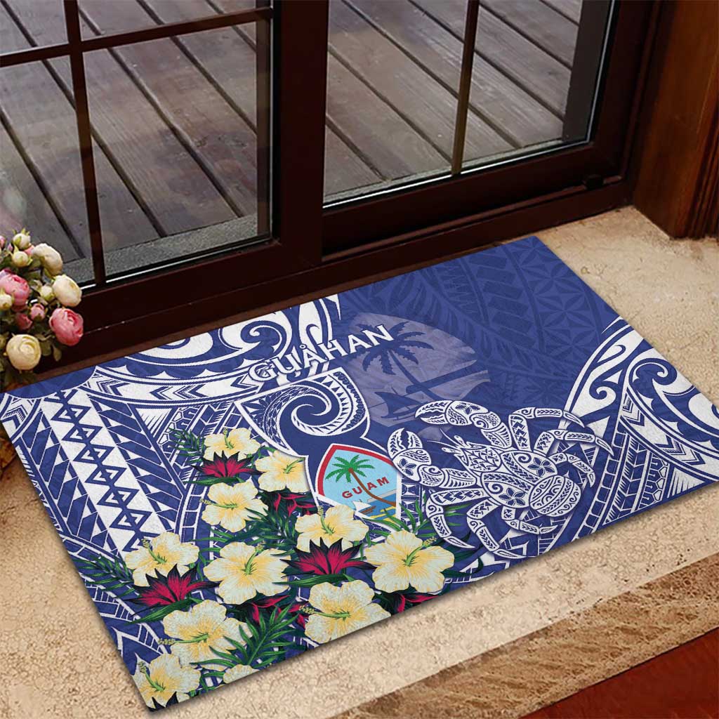 Hafa Adai Guam Rubber Doormat Latte Stone With Coconut Crab
