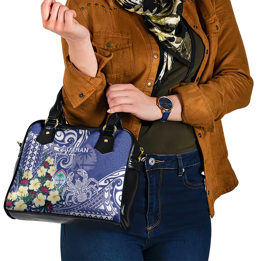 Hafa Adai Guam Shoulder Handbag Latte Stone With Coconut Crab