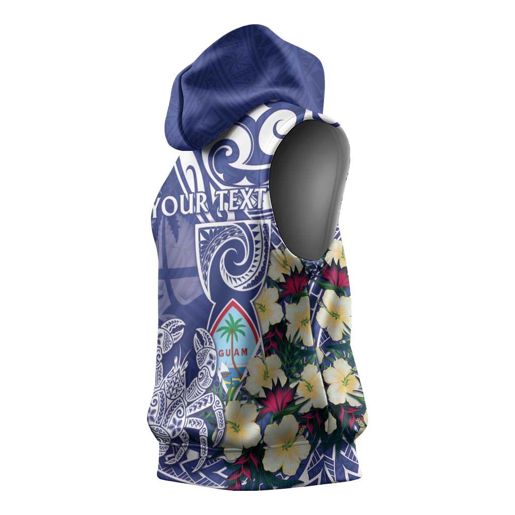Personalised Hafa Adai Guam Sleeveless Hoodie Latte Stone With Coconut Crab
