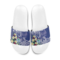 Hafa Adai Guam Slide Sandals Latte Stone With Coconut Crab