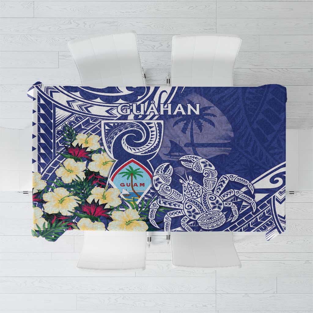 Hafa Adai Guam Tablecloth Latte Stone With Coconut Crab