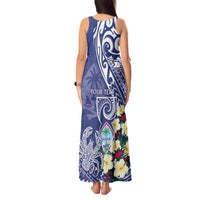 Personalised Hafa Adai Guam Tank Maxi Dress Latte Stone With Coconut Crab