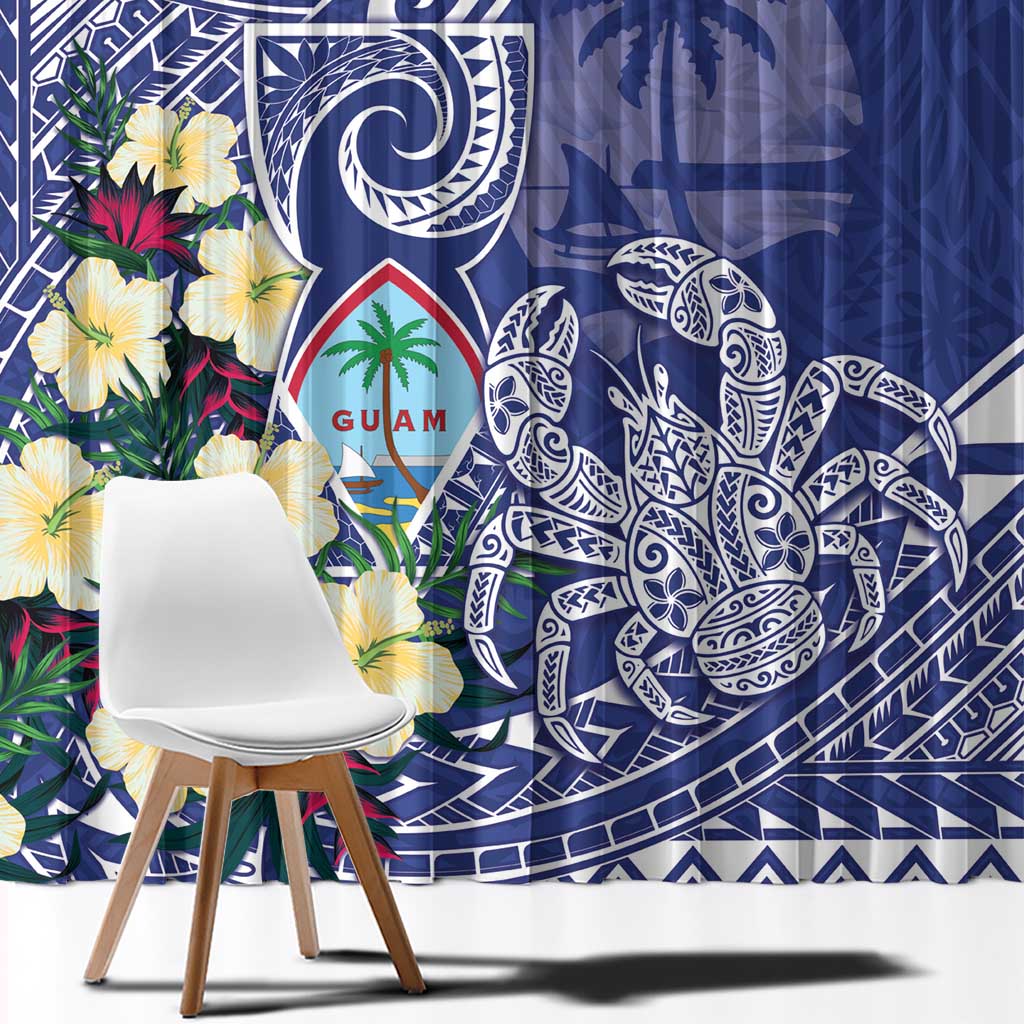 Hafa Adai Guam Window Curtain Latte Stone With Coconut Crab
