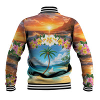 Guam Baseball Jacket Eternal Summer Sunset Beach