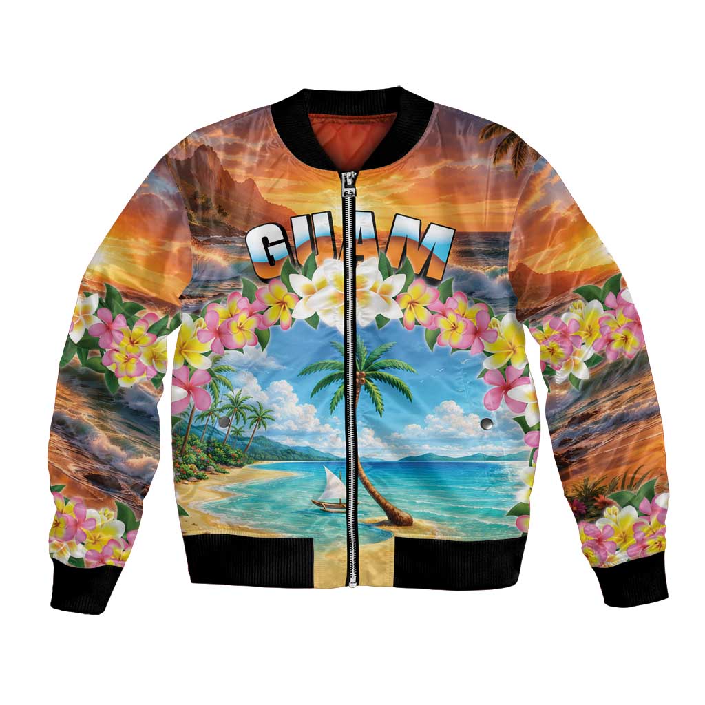 Guam Bomber Jacket Eternal Summer Sunset Beach