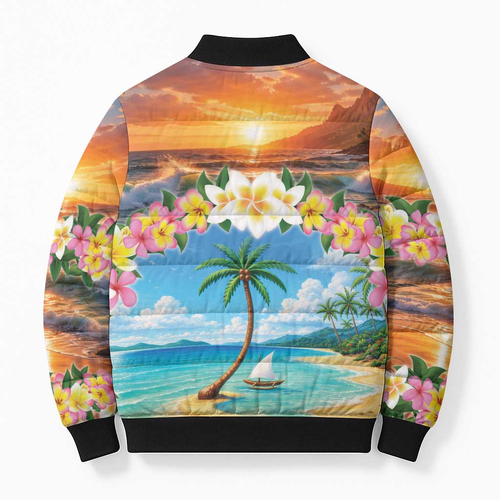 Guam Bomber Puffer Jacket Eternal Summer Sunset Beach