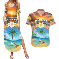 Guam Couples Matching Summer Maxi Dress and Hawaiian Shirt Eternal Summer Sunset Beach