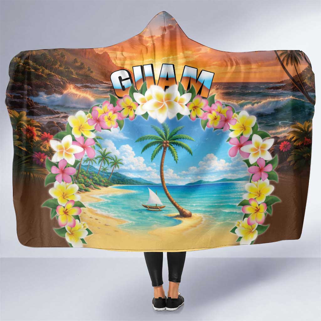 Guam Hooded Blanket Eternal Summer Sunset Beach