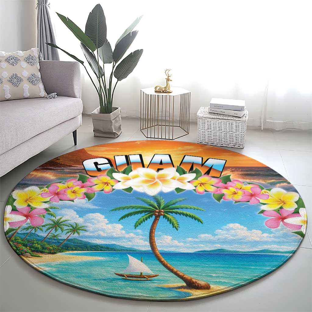 Guam Round Carpet Eternal Summer Sunset Beach