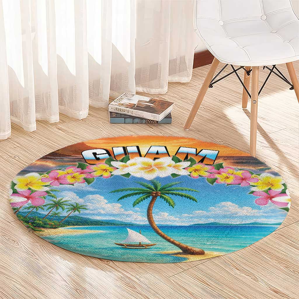 Guam Round Carpet Eternal Summer Sunset Beach