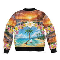 Guam Sleeve Zip Bomber Jacket Eternal Summer Sunset Beach