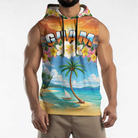 Guam Sleeveless Hoodie Eternal Summer Sunset Beach
