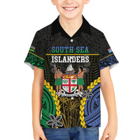 Personalised South Sea Islanders And Fiji Family Matching Long Sleeve Bodycon Dress and Hawaiian Shirt Kanakas Fijian Tapa Pattern